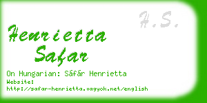henrietta safar business card