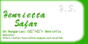 henrietta safar business card